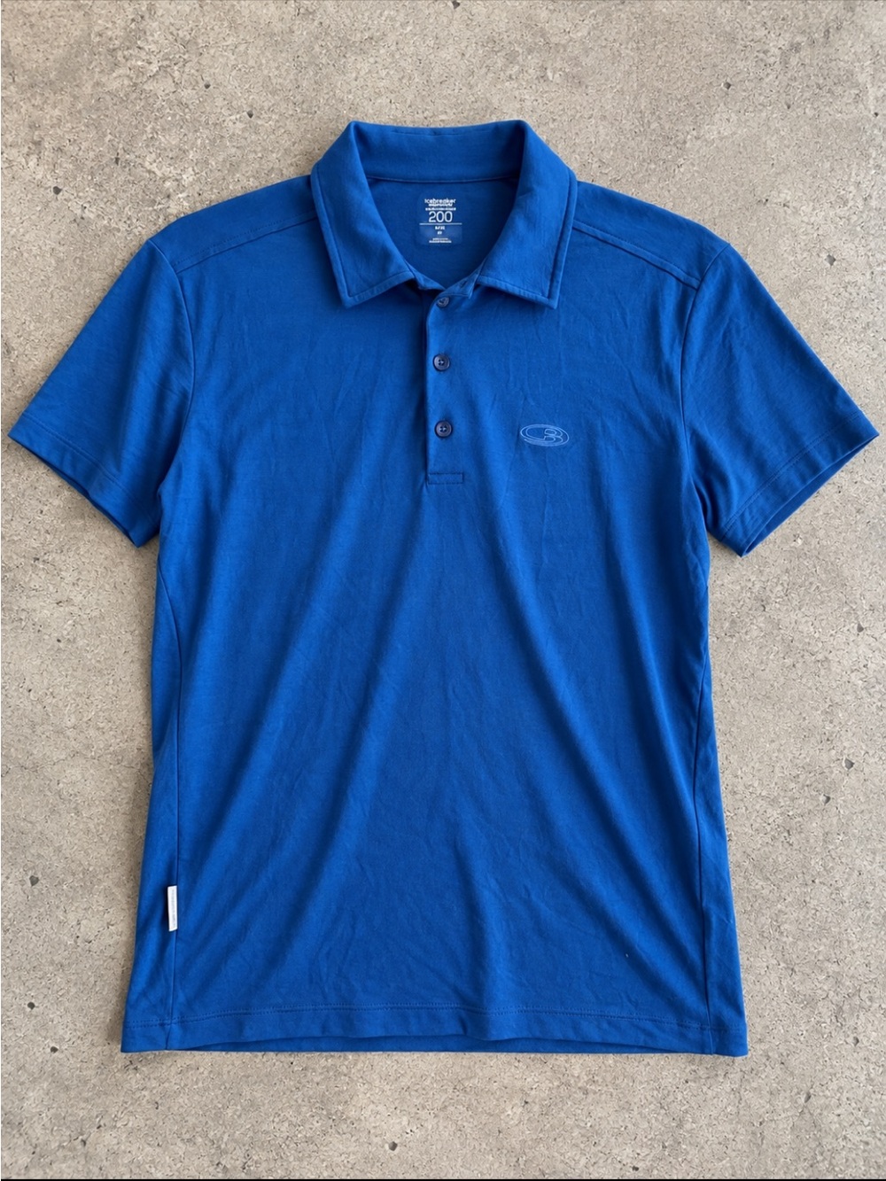 Icebreaker Superfine 200 Merino Wool Polo Shirt Men’s Medium Blue Performance